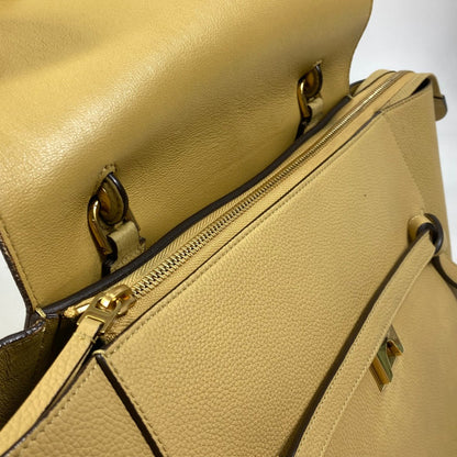 CELINE Shoulder Bag leather yellow Belt bag mini Women Secondhand