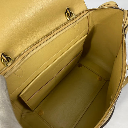 CELINE Shoulder Bag leather yellow Belt bag mini Women Secondhand
