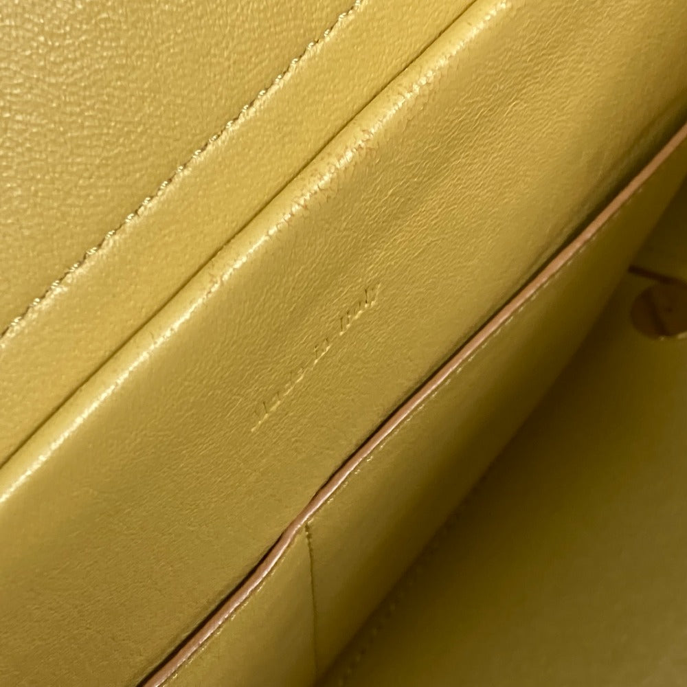 CELINE Shoulder Bag leather yellow Belt bag mini Women Secondhand