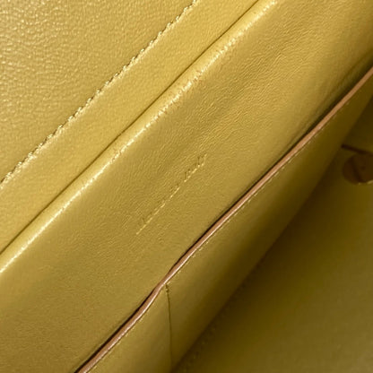 CELINE Shoulder Bag leather yellow Belt bag mini Women Secondhand