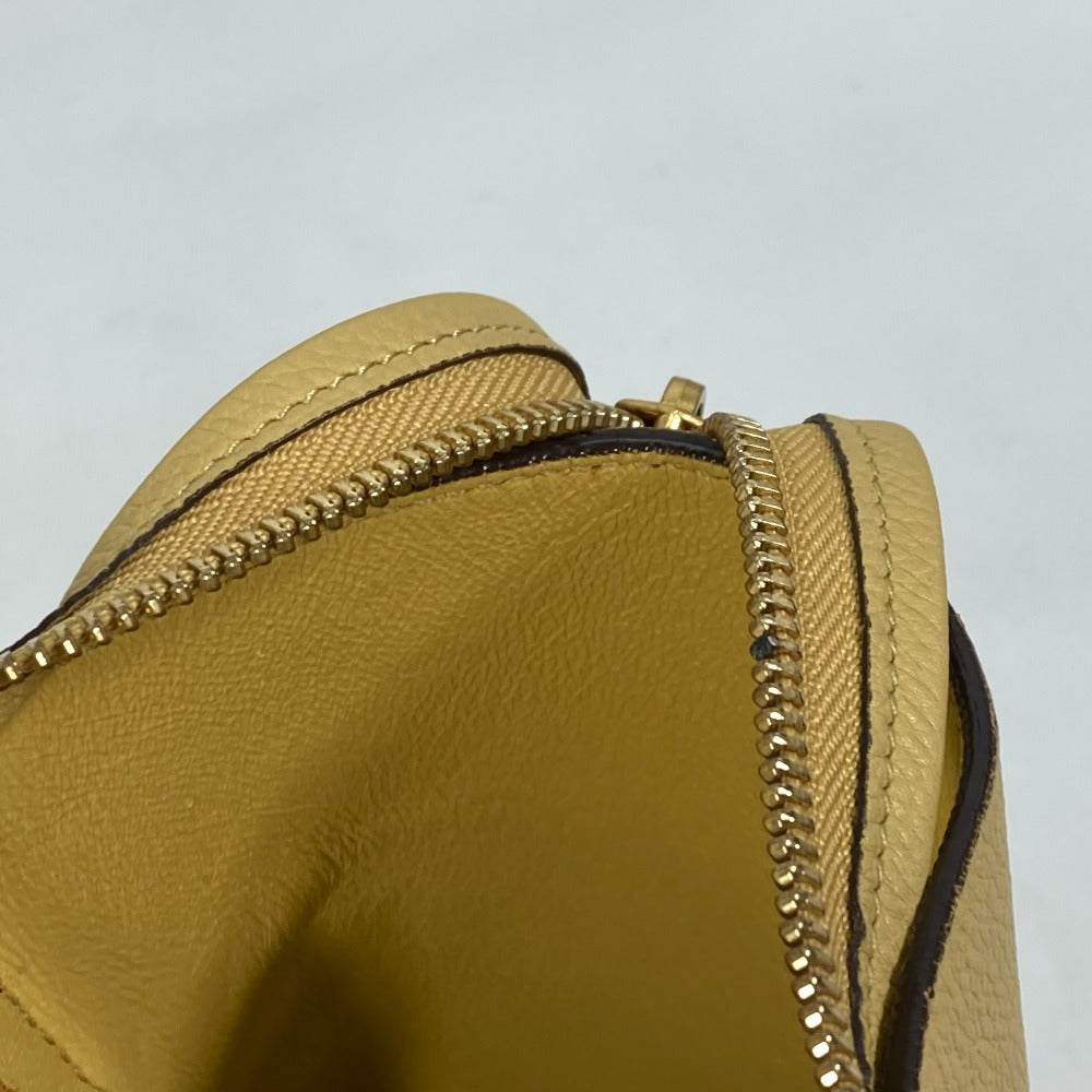 CELINE Shoulder Bag leather yellow Belt bag mini Women Secondhand