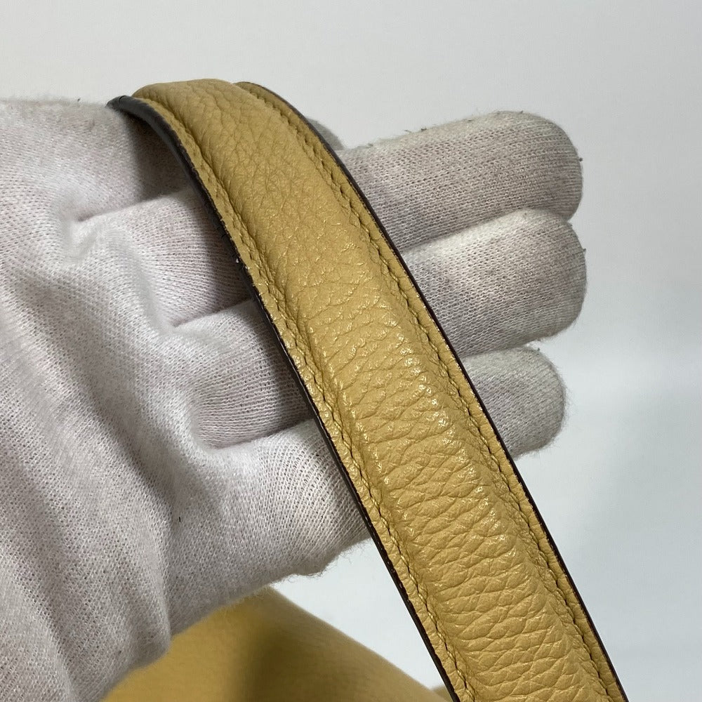 CELINE Shoulder Bag leather yellow Belt bag mini Women Secondhand