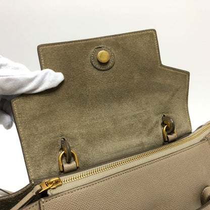 CELINE Handbag 189153 leather beige 2WAY handbag Women Used