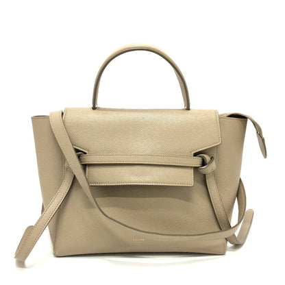 CELINE Handbag 189153 leather beige 2WAY handbag Women Used