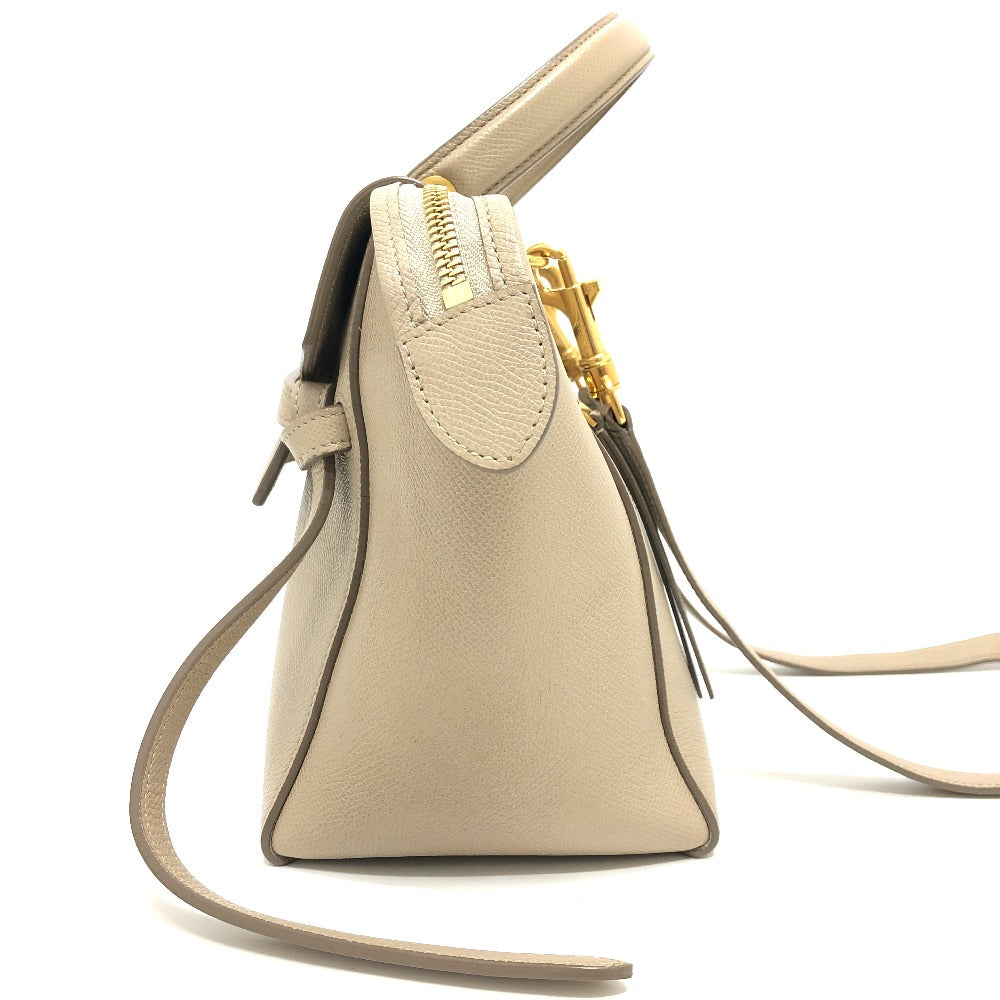 CELINE Handbag 189153 leather beige 2WAY handbag Women Used