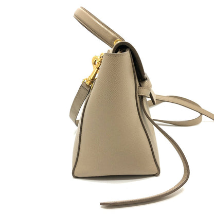 CELINE Handbag 189153 leather beige 2WAY handbag Women Used