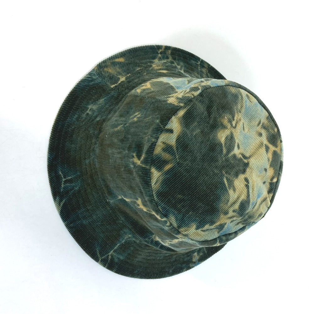 CELINE hat 2AU5B214Q cotton green Corduroy tie-dye logo hat unisex L Secondhand