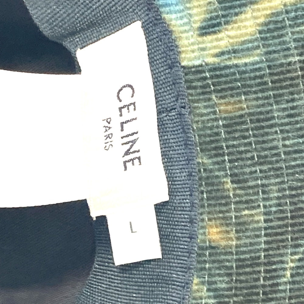 CELINE hat 2AU5B214Q cotton green Corduroy tie-dye logo hat unisex L Secondhand