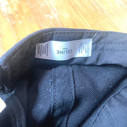 CELINE cap cotton black hat logo hat unisex(Unisex) Used