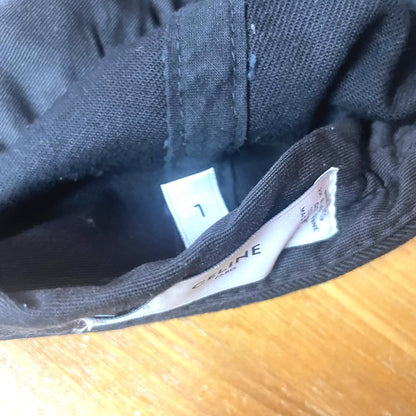 CELINE cap cotton black hat logo hat unisex(Unisex) Used