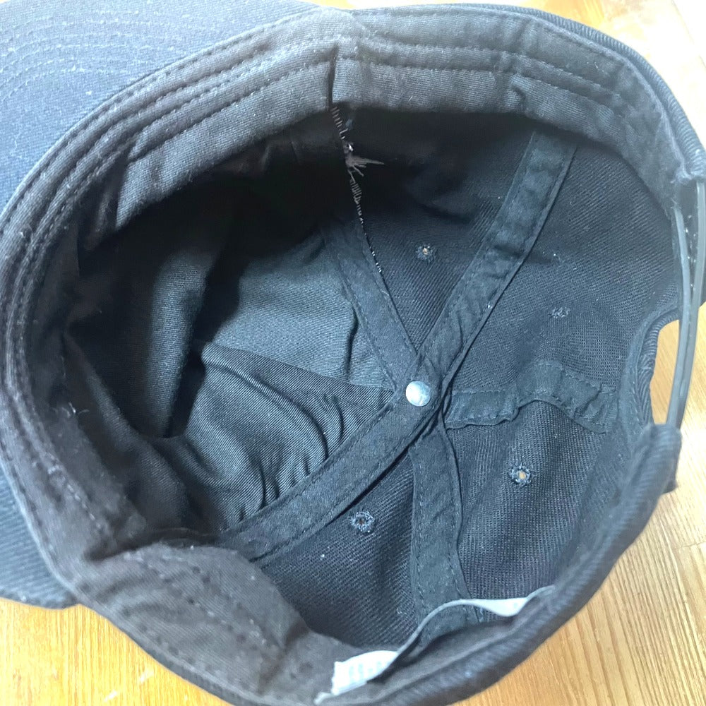 CELINE cap cotton black hat logo hat unisex(Unisex) Used