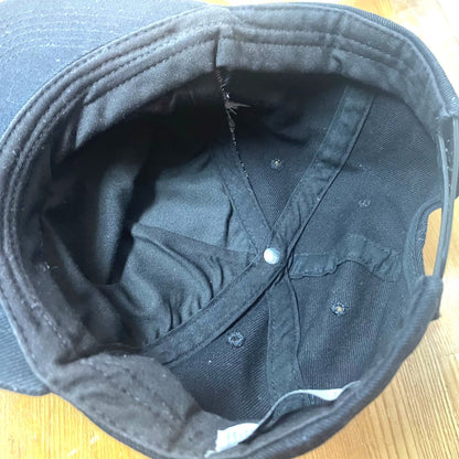 CELINE cap cotton black hat logo hat unisex(Unisex) Used