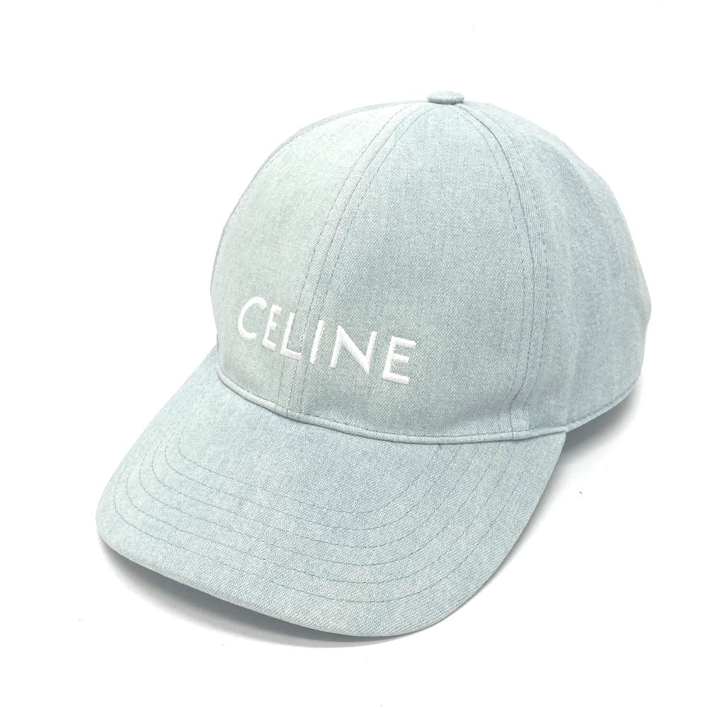 CELINE cap 2AUA1182N canvas blue logo Baseball cap Women S Secondhand