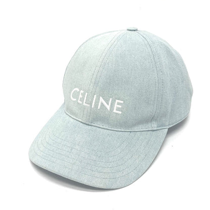 CELINE cap 2AUA1182N canvas blue logo Baseball cap Women S Secondhand