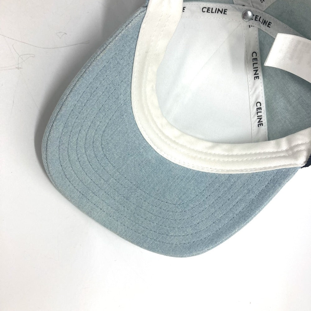 CELINE cap 2AUA1182N canvas blue logo Baseball cap Women S Secondhand