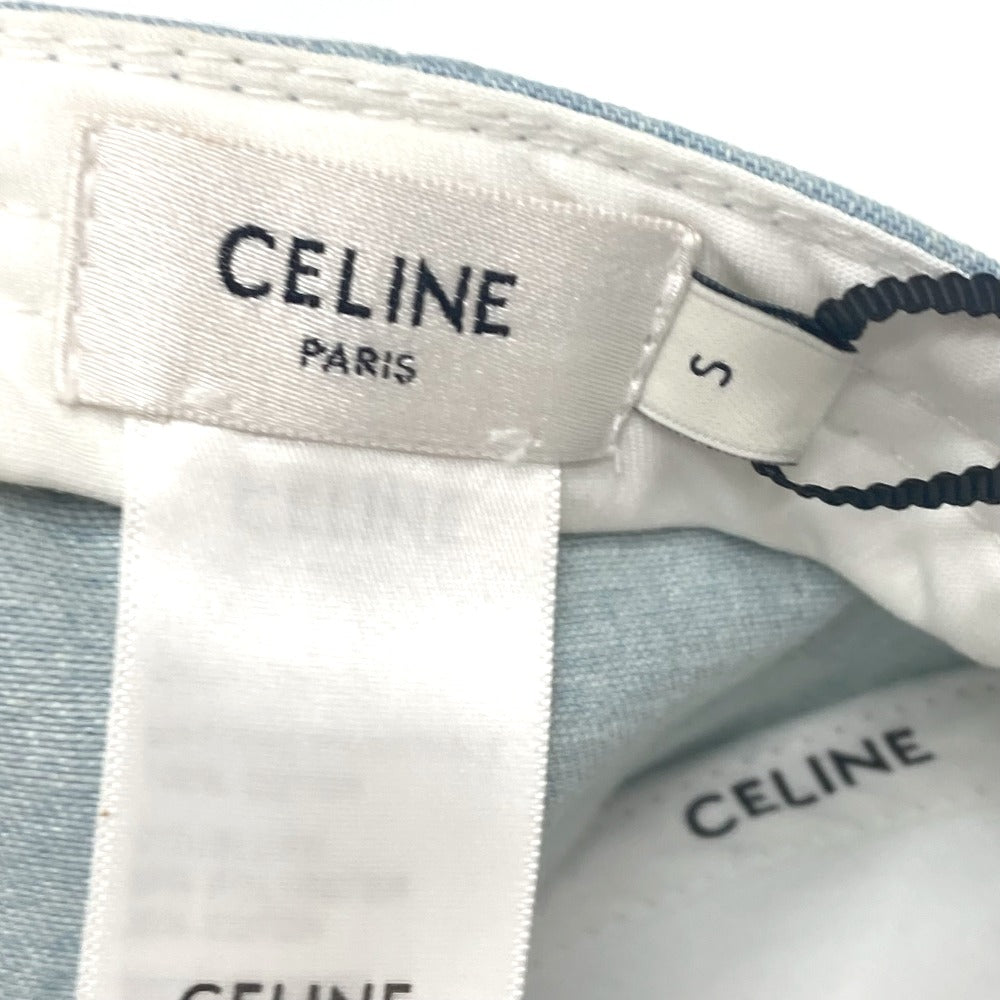CELINE cap 2AUA1182N canvas blue logo Baseball cap Women S Secondhand
