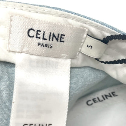 CELINE cap 2AUA1182N canvas blue logo Baseball cap Women S Secondhand