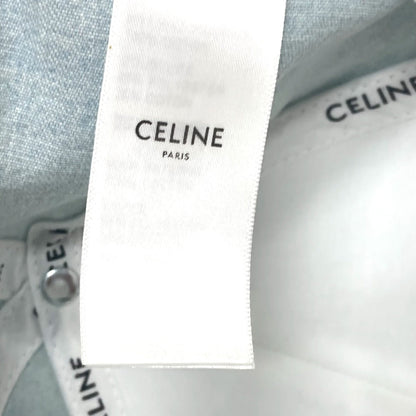 CELINE cap 2AUA1182N canvas blue logo Baseball cap Women S Secondhand