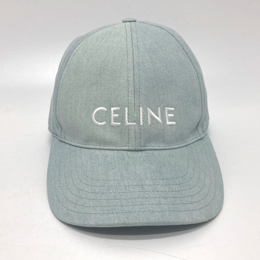 CELINE cap 2AUA1182N canvas blue logo Baseball cap Women S Secondhand