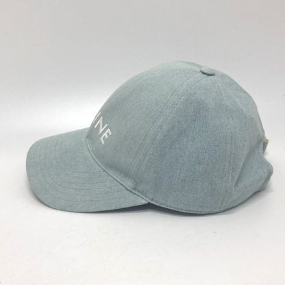 CELINE cap 2AUA1182N canvas blue logo Baseball cap Women S Secondhand