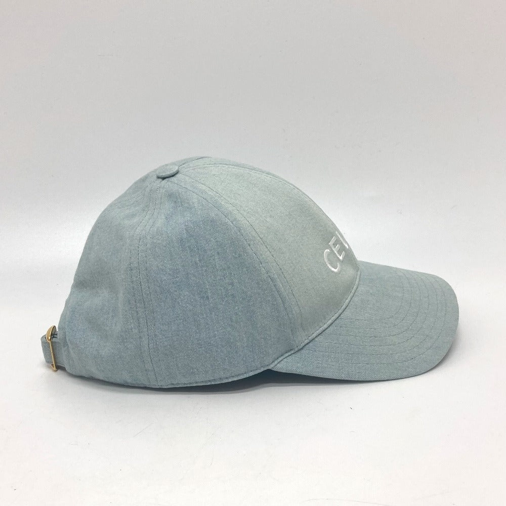 CELINE cap 2AUA1182N canvas blue logo Baseball cap Women S Secondhand
