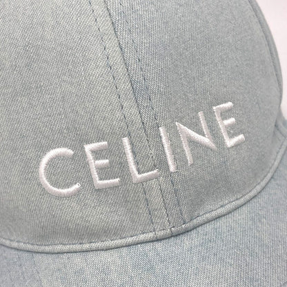CELINE cap 2AUA1182N canvas blue logo Baseball cap Women S Secondhand