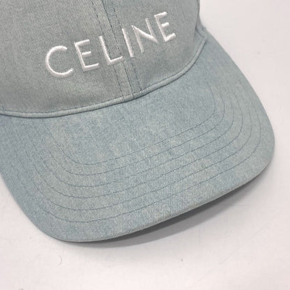CELINE cap 2AUA1182N canvas blue logo Baseball cap Women S Secondhand