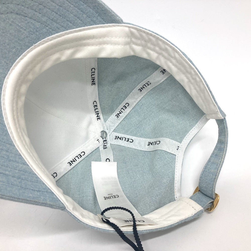 CELINE cap 2AUA1182N canvas blue logo Baseball cap Women S Secondhand