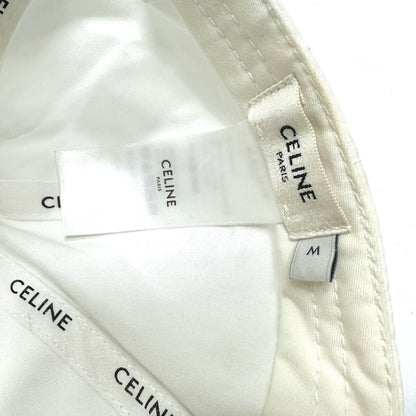 CELINE cap 2AUS9969P cotton white Embroidery baseball cap Women M Used