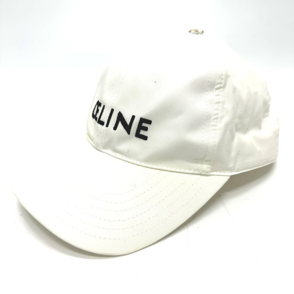 CELINE cap 2AUS9969P cotton white Embroidery baseball cap Women M Used
