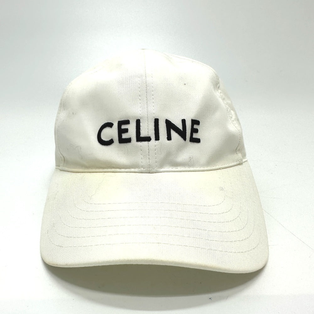CELINE cap 2AUS9969P cotton white Embroidery baseball cap Women M Used