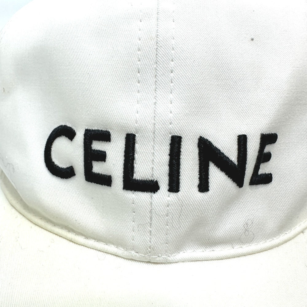 CELINE cap 2AUS9969P cotton white Embroidery baseball cap Women M Used