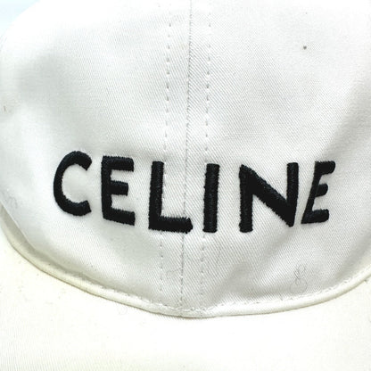 CELINE cap 2AUS9969P cotton white Embroidery baseball cap Women M Used