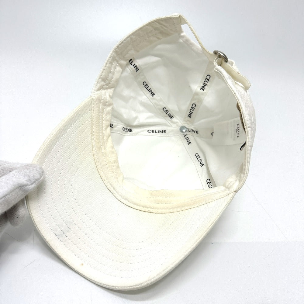 CELINE cap 2AUS9969P cotton white Embroidery baseball cap Women M Used