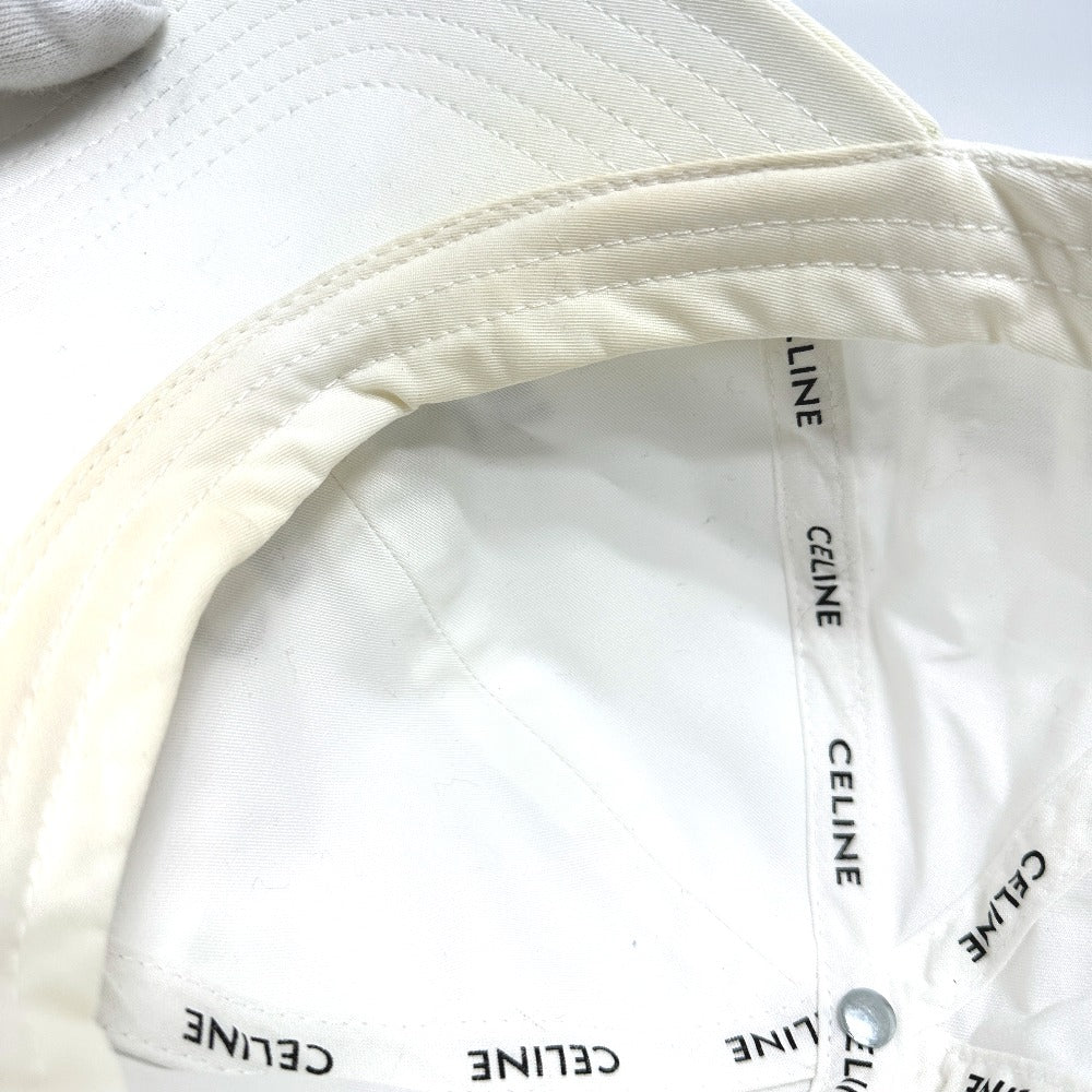 CELINE cap 2AUS9969P cotton white Embroidery baseball cap Women M Used