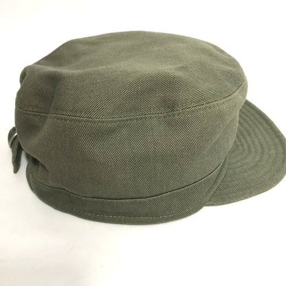 CELINE cap 2AUR5769K cotton khaki Triomphe gabardine cotton army cap Women L Secondhand
