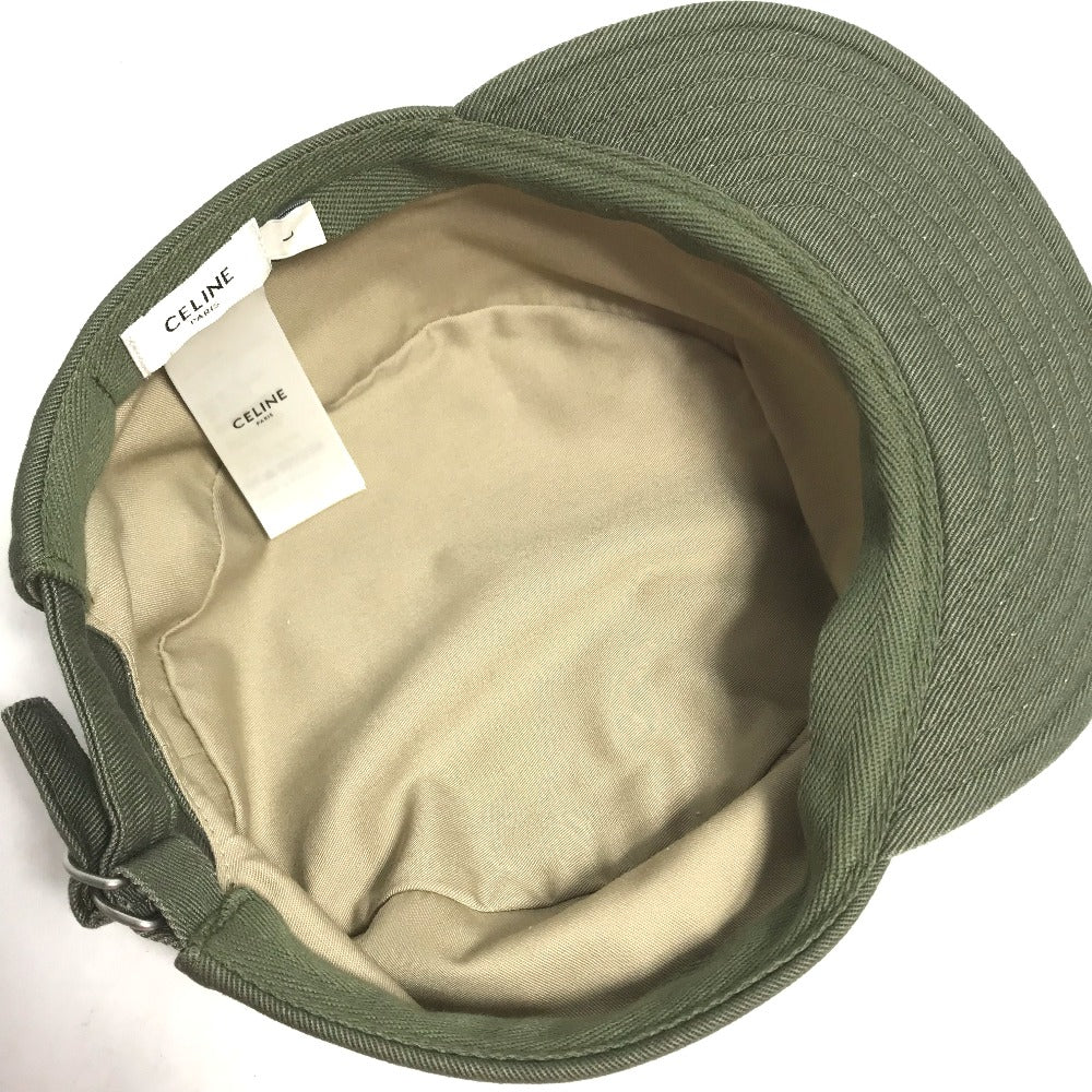 CELINE cap 2AUR5769K cotton khaki Triomphe gabardine cotton army cap Women L Secondhand