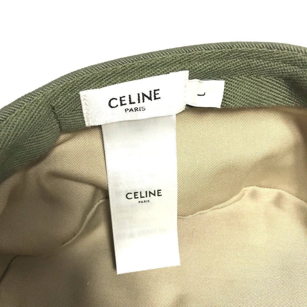 CELINE cap 2AUR5769K cotton khaki Triomphe gabardine cotton army cap Women L Secondhand