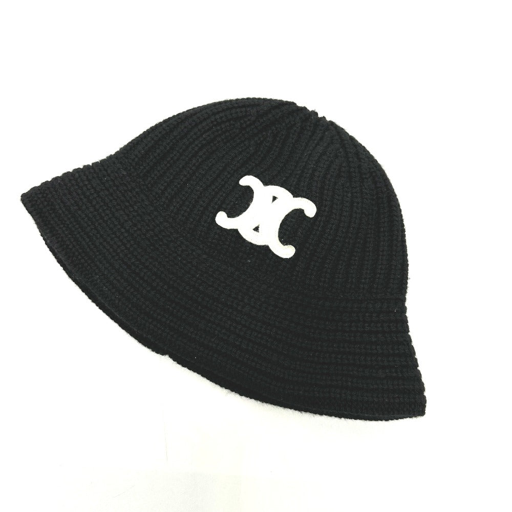 CELINE Knit hat 2A80T384D knit black Triomphe Women(Unisex) TU Used