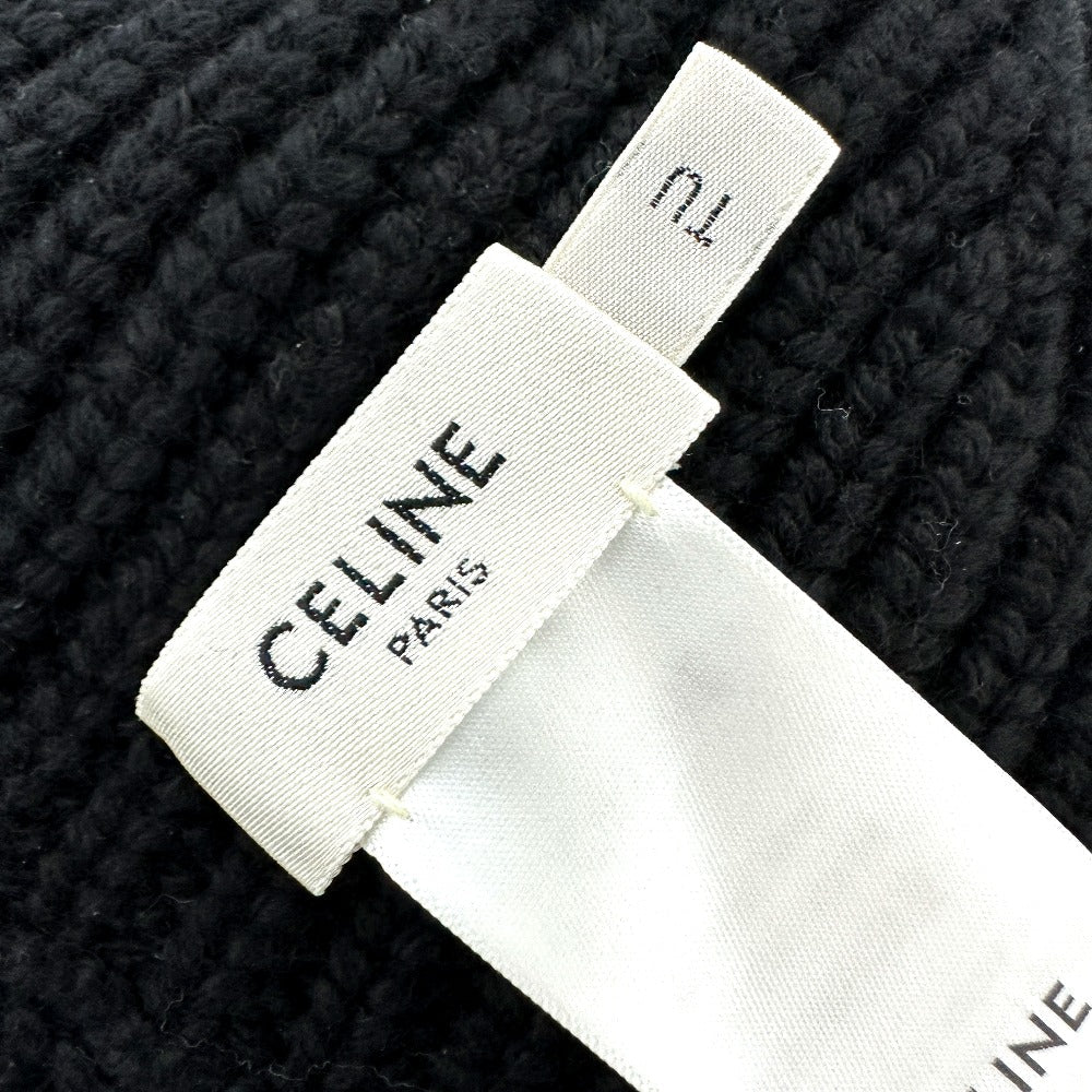 CELINE Knit hat 2A80T384D knit black Triomphe Women(Unisex) TU Used