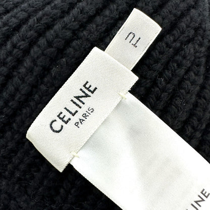 CELINE Knit hat 2A80T384D knit black Triomphe Women(Unisex) TU Used