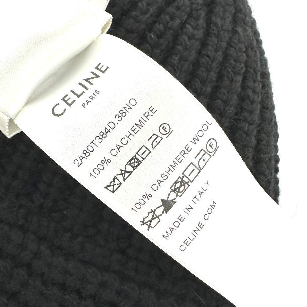 CELINE Knit hat 2A80T384D knit black Triomphe Women(Unisex) TU Used