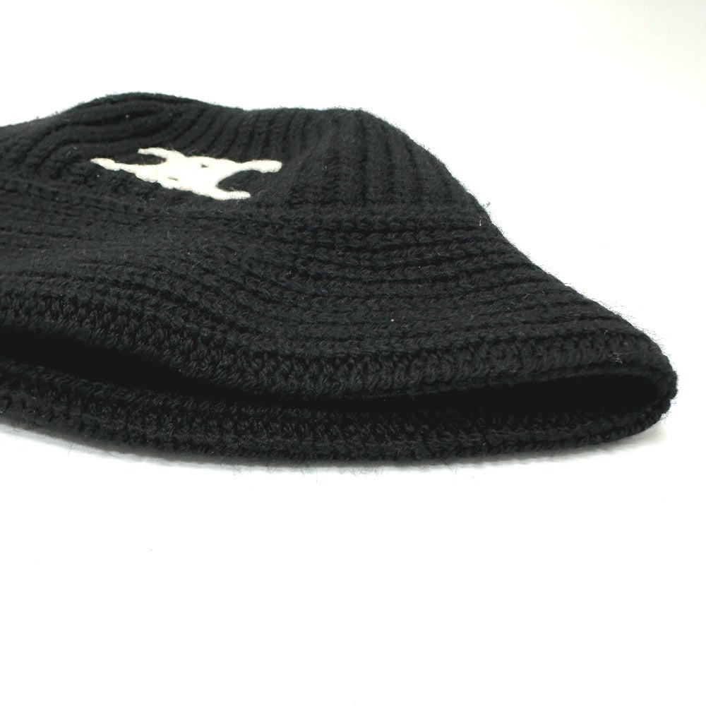 CELINE Knit hat 2A80T384D knit black Triomphe Women(Unisex) TU Used