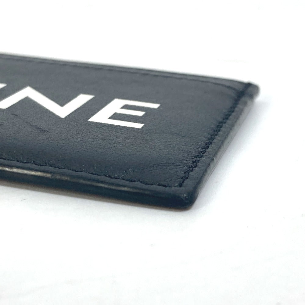 CELINE Card Case leather black Card holder logo mens Used