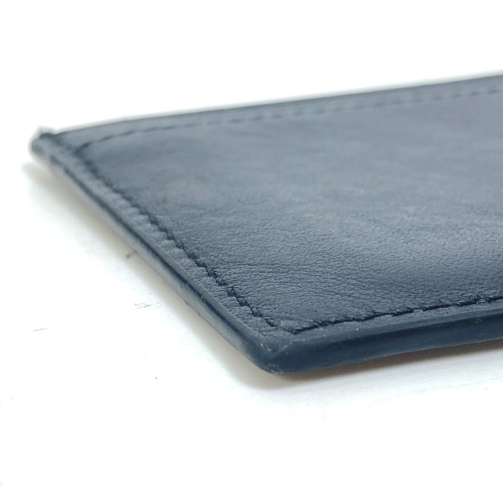 CELINE Card Case leather black Card holder logo mens Used