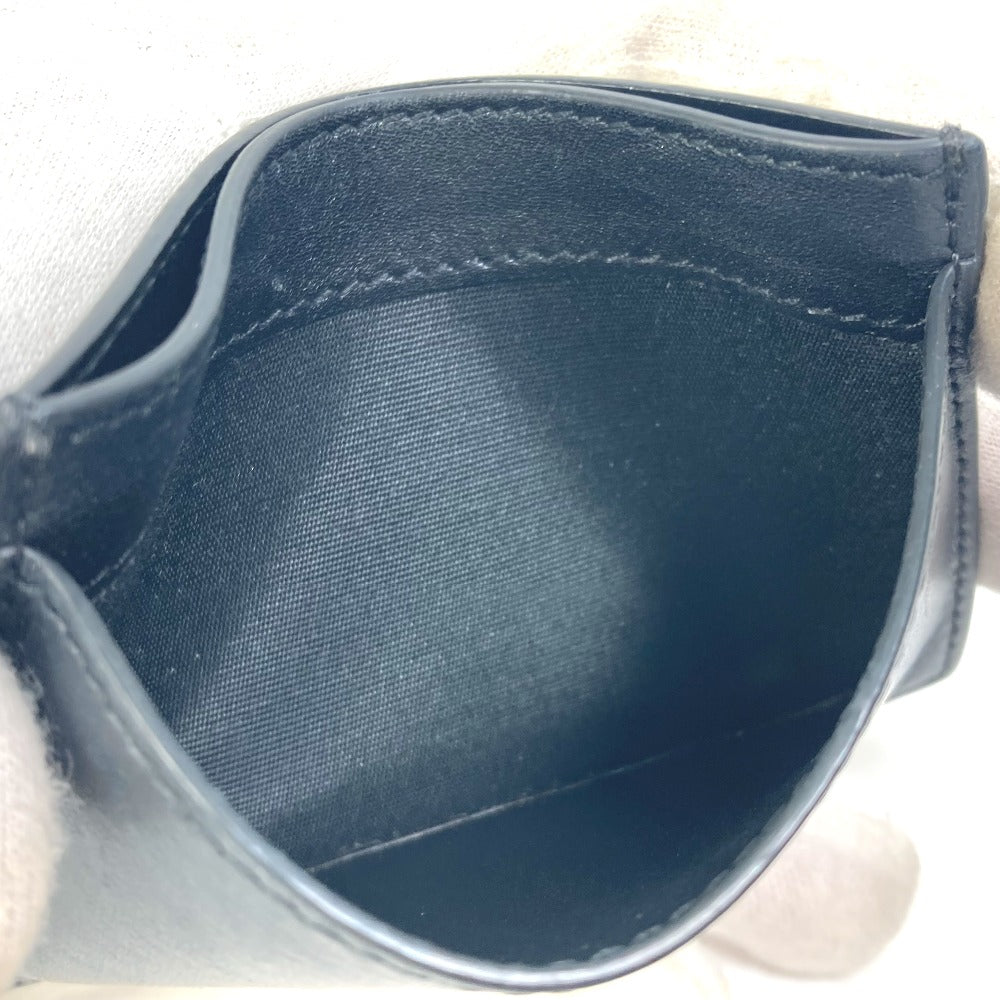 CELINE Card Case leather black Card holder logo mens Used
