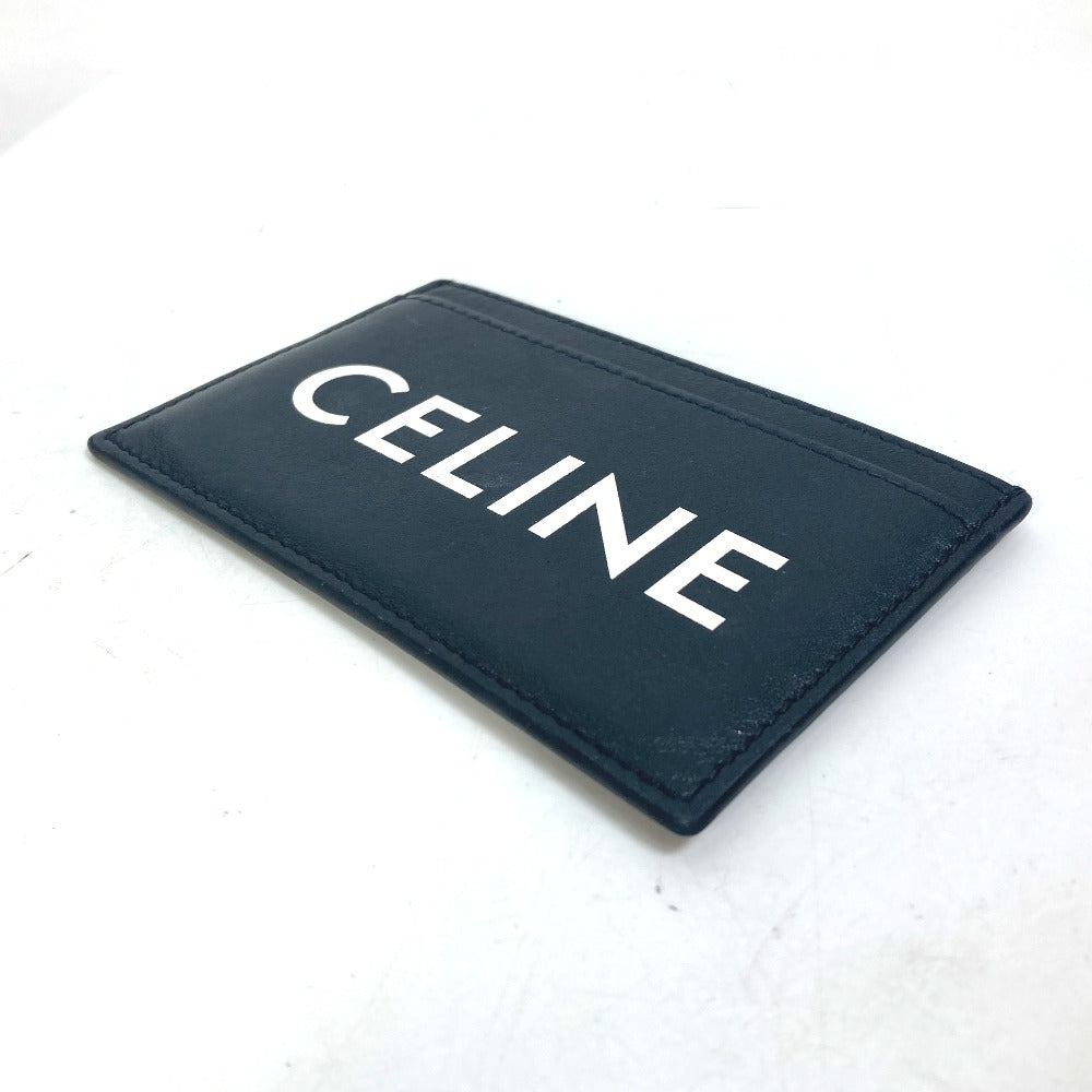 CELINE Card Case leather black Card holder logo mens Used