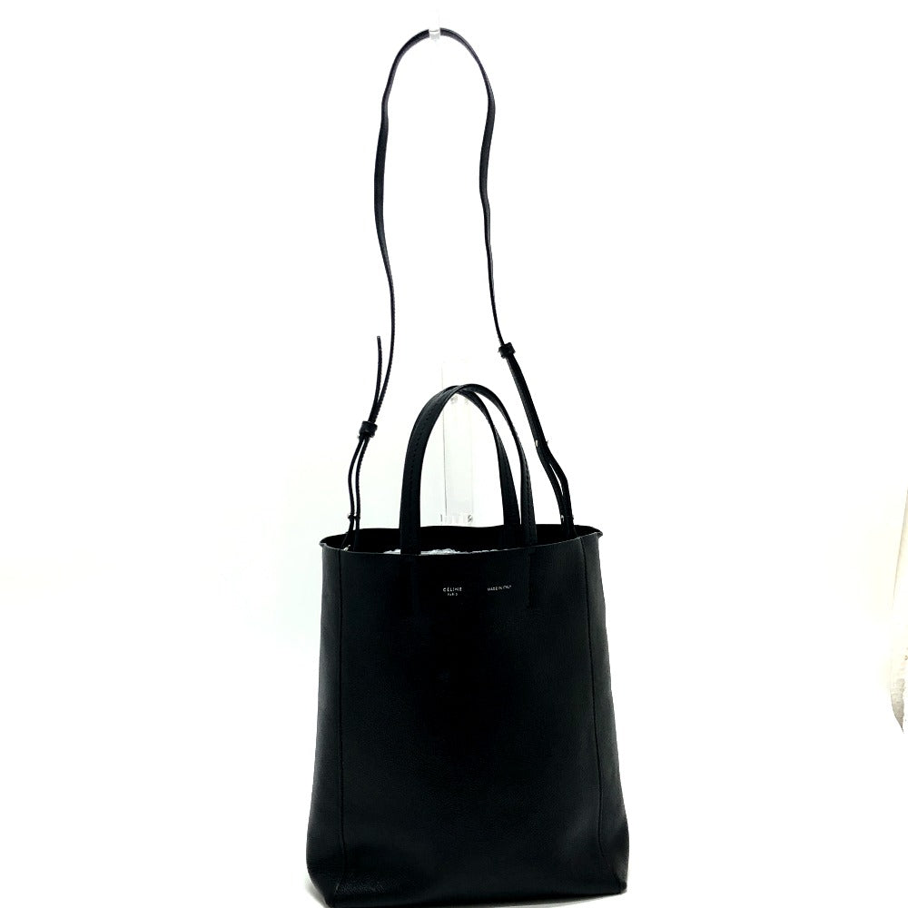 CELINE Tote Bag leather black Hippo Small Women Used