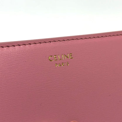 CELINE Trifold wallet leather pink Triomphe Women Used