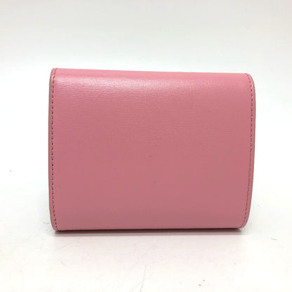 CELINE Trifold wallet leather pink Triomphe Women Used